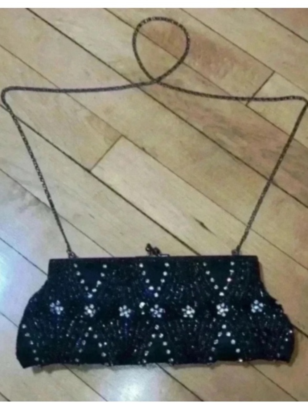 Moyna Couture Beaded Rectangular Clutch Purse Handbag - Picture 2 of 9